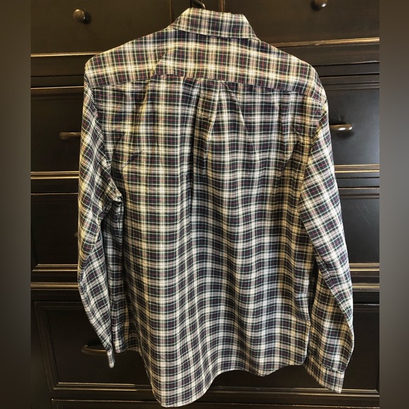 RALPH LAUREN Men’s Navy Green Red White Plaid Long Sleeve Button Down Shirt Sz L - Picture 3 of 14